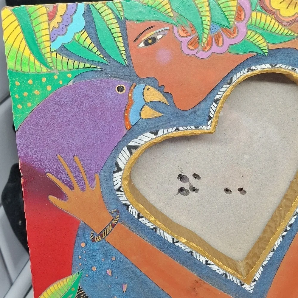 Laurel Burch handpainted picture frame excellent condition 9x7